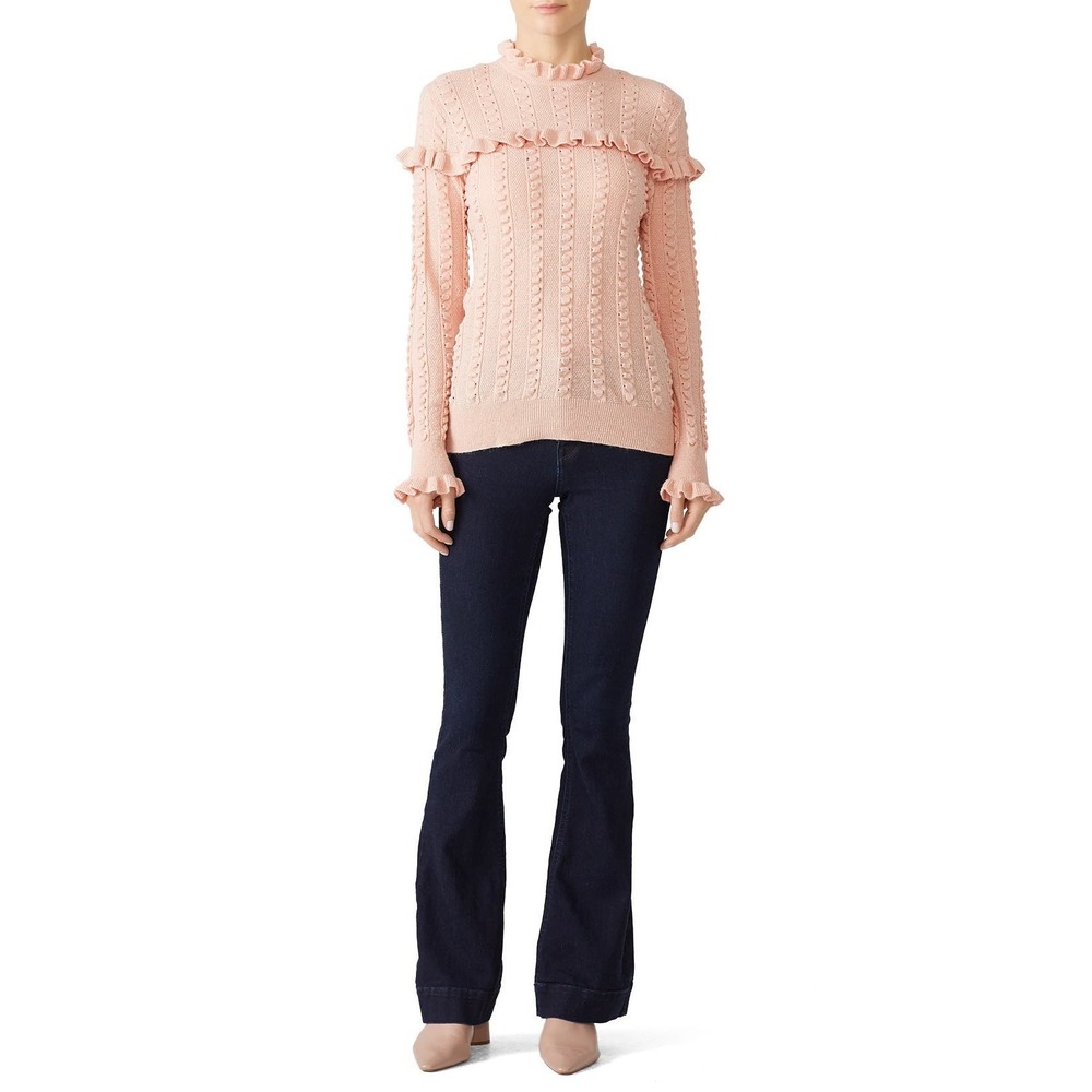 Slate & Willow Blush Ruffle Sweater